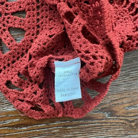 Rebellion Crochet Lace Blouse in Deep Red - Picture 4 of 6